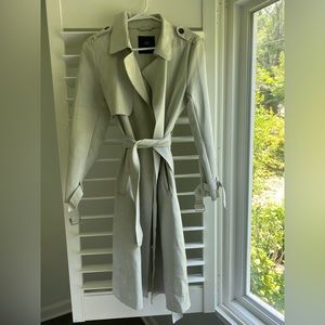 Zara Suede Trench Coat - Gray